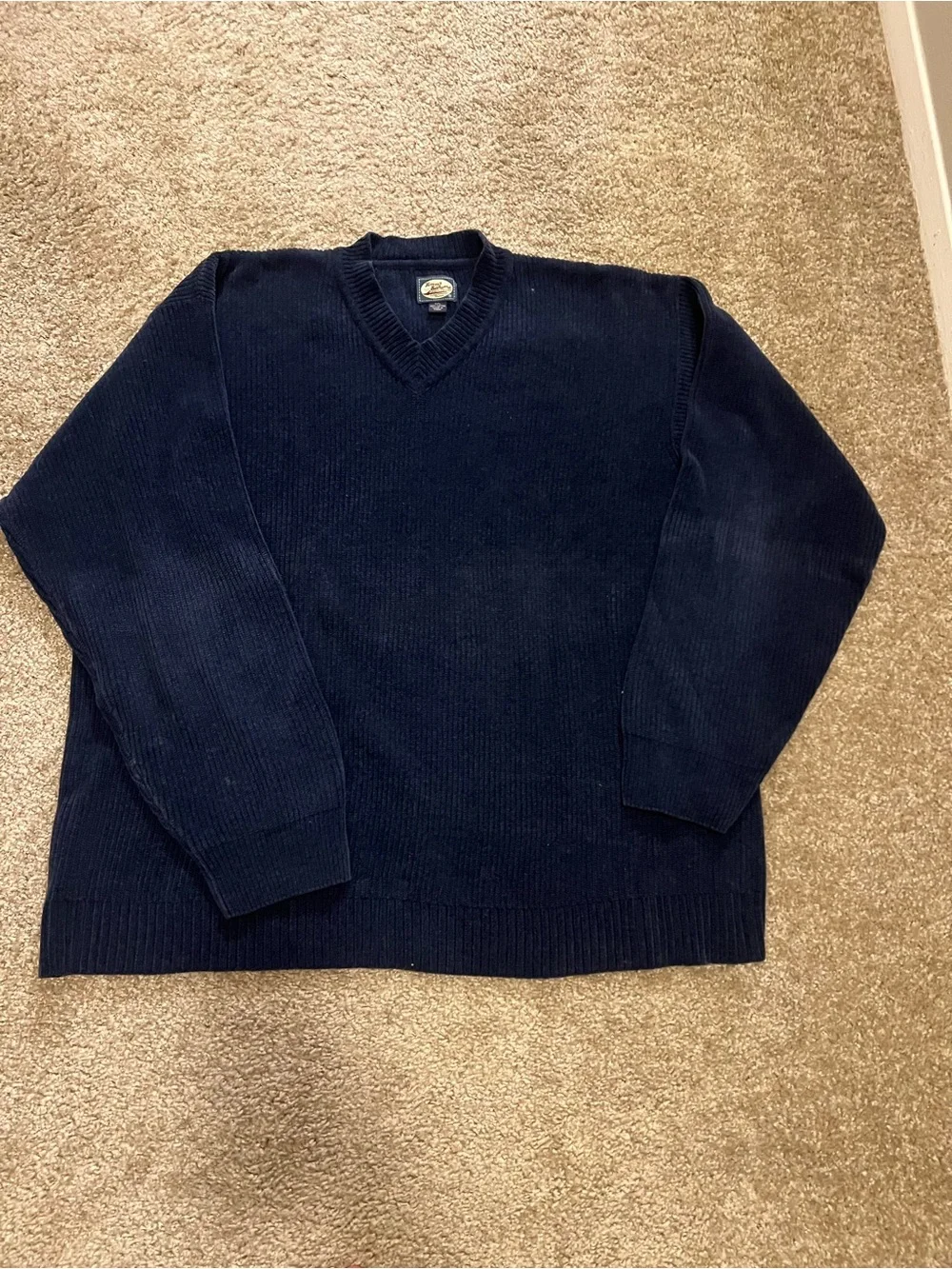 Tommy Bahama navy chenille mens‎ V-neck relaxed fit pullover XXL